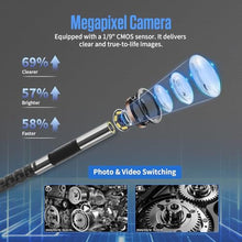 Load image into Gallery viewer, Two-Way Articulating Borescope 4" HD with Light 4FT Cable, Black_535