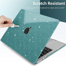 Load image into Gallery viewer, TWOLSKOO Glitter Case for MacBook Air 13 inch M5 2026 M4 M3 M2 2025-2022 (Model A3449 A3240 A3113 A2681), Bling Hard Shell Case & Keyboard Cover & Screen Film for MacBook Air 13.6 inch, Star Teal, StarTeal_760