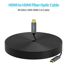 Load image into Gallery viewer, Twozoh Fiber Optic HDMI Cable 100FT, 4K Fiber HDMI to HDMI Cable 4K/60Hz (4:4:4 HDR10 HDCP2.2) 1440p 144Hz 18Gbps High Speed UHD Fiber HDMI Cord(30M), grey_5628