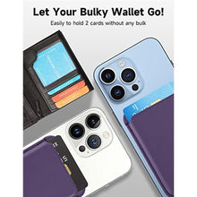 Load image into Gallery viewer, TWZKG for MagSafe Wallet, 3 Card Holder, Magnetic Slim Phone Wallet for iPhone 17/16/15/14/13/12 Pro Max Plus Air Series,RFID Blocking Vegan Leather, Deep Purple, DeepPurple_527