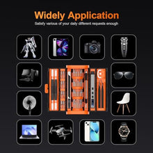 Load image into Gallery viewer, UF-TOOLS Mini Electric Screwdriver, 83 in 1 Cordless Rechargeable Small Power Screwdriver Set with 71 Bits, Led Light and Magnetic Mat, Professional Repair Tool for Phone Camera Laptop PC, Orange_17