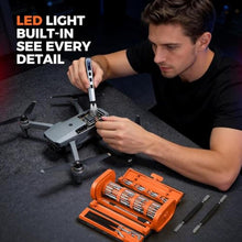 Load image into Gallery viewer, UF-TOOLS Mini Electric Screwdriver, 83 in 1 Cordless Rechargeable Small Power Screwdriver Set with 71 Bits, Led Light and Magnetic Mat, Professional Repair Tool for Phone Camera Laptop PC, Orange_19