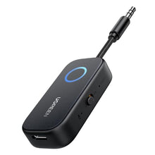 Load image into Gallery viewer, UGREEN Airplane Bluetooth 5.2 Transmitter Adapter for Airpods or Headphones Dual Pairs, 2-in-1 Wireless Bluetooth 3.5mm Aux Audio Transmitter/Receiver for Flight, TV, Car Stereo, Treadmill, MP3 Player, Black_1