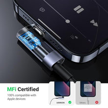 Load image into Gallery viewer, UGREEN Headphone Adapter for iPhone Lightning to 3.5mm Jack MFi TRRS Aux Earphone Stereo Audio Mic Converter Mini Dongle Compatible with iPhone 14 13 Pro Max 12 11 XR XS SE 2022, iPad, Headset, Car, grey_923