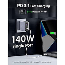 Load image into Gallery viewer, UGREEN Nexode 140W GaN USB C Laptop Charger, 3-Port PD 3.1 PPS Foldable Fast Wall Charger with 240W Cable for MacBook Pro 16", iPhone 17/16/15, Pixel 10/9, Galaxy S25/S24, Chromebook, Black_1458