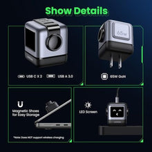 Load image into Gallery viewer, UGREEN Uno 65W USB C Charger Block, Nexode 3-Port GaN Fast Charger with Screen, Fun Robot Gifts for Men Women, Compatible with iPhone 17, MacBook Pro/Air/Neo, XPS, Galaxy S26, Steam Deck, Black_145