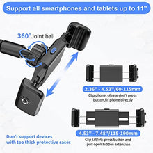 Load image into Gallery viewer, UHIKY 4.6"-11" Phone & Tablet Bed Holder with Wireless Remote,gooseneck Cellphone Stand,Flexible Overhead Mount clamp Clip for Desk Bedside headboard, Recording Filming, for iPhone/iPad/Tablet/Kindle_259