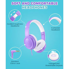 Load image into Gallery viewer, UKELALA C3 Foldable Kids Headphones Wired for School Boys Girls 3.5mm Jack, Purple_1274