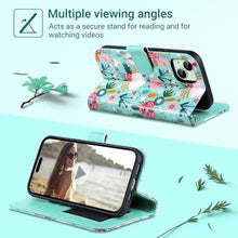 Load image into Gallery viewer, ULAK Compatible with iPhone 15 Wallet Case for Women, Premium PU Leather Flip Cover with Card Holder, Kickstand Feature Protective Purse Case for iPhone 15 2023 6.1 Inch, Mint_7538