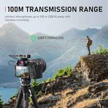 Load image into Gallery viewer, ULANZI AM18 Wireless Lavalier Microphone, Compact Mini Lapel Mic with 200m/656ft Range, Noise Cancellation, 20H Battery for DSLR Cameras, iPhone, Android, Live Streaming, Video, Black_338