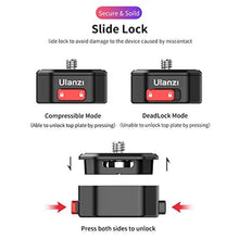 Load image into Gallery viewer, Ulanzi Claw Quick Release Plate Tripod QR Camera Mount Adapter, Quick Setup Kit with 1/4'' Screw for Canon/Sony/Nikon Cameras/Zhiyun/Feiyu/DJI/Moza Stablizers Switch Between Tripod/Monopod/Slider, Black_99