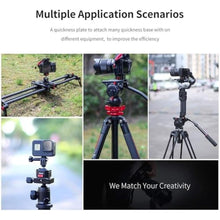 Load image into Gallery viewer, Ulanzi Claw Quick Release Plate Tripod QR Camera Mount Adapter, Quick Setup Kit with 1/4'' Screw for Canon/Sony/Nikon Cameras/Zhiyun/Feiyu/DJI/Moza Stablizers Switch Between Tripod/Monopod/Slider, Black_102