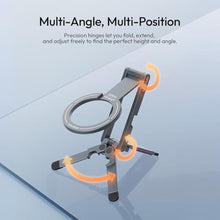 Load image into Gallery viewer, ULANZI MA62 Magnetic Phone Tripod Stand, Ultra-Slim 0.33in Pocket-Sized Foldable Kickstand, N52 Magnet Aluminum Alloy Mantis Hook Desktop Mount, 2.22oz Portable Mini Tripod for iPhone Android, MatteBlack_716