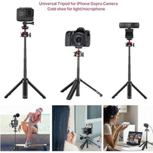 Load image into Gallery viewer, ULANZI MT-16 Extendable Mini Camera Tripod, 4 Levels Adjustment 360 Ball Head Cold Shoe Lightweight Portable Vlog Travel Selfie Stick Handle Grip Desktop Webcam Tripod for DSLR Action Camera_340
