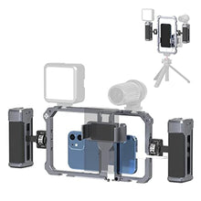 Load image into Gallery viewer, ULANZI Universal Phone Video Rig Kit with Handles, Aluminum Handheld Stabilizer Phone Video Filmmaking Grip for Video Maker Videographer with Cold Shoe for iPhone 16 15 14 13 Mini Pro Max 8 Plus, Black_1