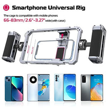Load image into Gallery viewer, ULANZI Universal Phone Video Rig Kit with Handles, Aluminum Handheld Stabilizer Phone Video Filmmaking Grip for Video Maker Videographer with Cold Shoe for iPhone 16 15 14 13 Mini Pro Max 8 Plus, Black_8439