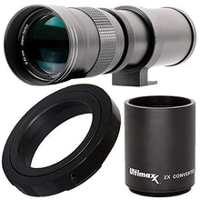 Load image into Gallery viewer, Ultimaxx 420-800mm (w/Converter 840-1600mm) f/8.3-16 HD Manual Telephoto Zoom T-Mount Lens Kit for Canon EOS 9000D 800D 760D 750D 700D 1300D 1200D T100, 4000D, 3000D, 2000D, 1500D DSLR Cameras, black_1