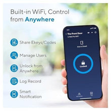Load image into Gallery viewer, ULTRALOQ U-Bolt Pro Smart Lock with Door Sensor, 7-in-1 Keyless Entry Door Lock, Fingerprint ID, Smartphone, Auto Unlock, WiFi Deadbolt, ANSI Grade 1 Certified, BlackwithSatinNickel_2264