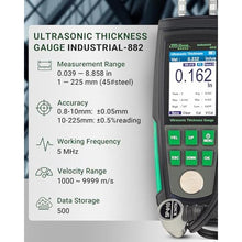 Load image into Gallery viewer, Ultrasonic Thickness Gauge Industrial-882 Metal Thickness Tester for Steel, Pipes and Industrial Materials, 0.0398.858 in (1225 mm) Range, Color LCD, Auto Calibration, Handheld Thickness Tester_5621