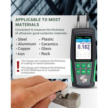 Load image into Gallery viewer, Ultrasonic Thickness Gauge Industrial-882 Metal Thickness Tester for Steel, Pipes and Industrial Materials, 0.0398.858 in (1225 mm) Range, Color LCD, Auto Calibration, Handheld Thickness Tester_5622