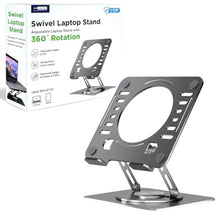 Load image into Gallery viewer, Uncaged Ergonomics Swivel Laptop Stand for Desk, Adjustable Computer iPad Stand for Desk w/ 360 Rotation, Portable Laptop Holder for Home Office Ergonomic Supplies (Space Gray)_1