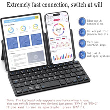 Load image into Gallery viewer, Universal Wireless Keyboards Ultra Light Portable Mini Keyboard with Adjustable Angle Stand & Leather Case,Computer Keyboards Rechargeable Travel Bluetooth Keyboard for iPad Android,Windows and iOS, Black_6106