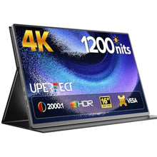 Load image into Gallery viewer, UPERFECT Portable Monitor 4K 16" | 1200 Nits Laptop Monitor | 3840 * 2400 UHD | 145% sRGB, 2000:1 Contrast | USB-C & MINI HDMI | VESA & Smart Case | Travel Screen for Computer, PC, Game Consoles_1