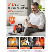 Load image into Gallery viewer, Upgrade 4 Massage Area Knee Brace & Red Light Therapy for Knee, Cord-Free Rechargeable Controller, 20Min Auto Shut-Off, 660nm & 850nm Red Light Therapy Device for Knee/Elbow/Shoulder., Grey_696