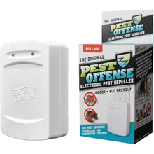 Load image into Gallery viewer, Upgraded PEST OFFENSE New Look Electronic Pest Repeller for Indoor Pest Control of Mice, Rats, Rodents, Roaches for Home, Office, Business, Garage, Warehouse, White_1