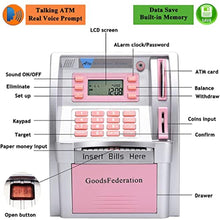 Load image into Gallery viewer, Upgraded Talking ATM Piggy Bank for Kids Adults,Toy Money Bank for Real Money with Voice Prompt,Data Save,Card,Saving Target,Balance Calculator,Electronic Money Safe Coin Box,Hot Gift for Boys Girls, SilverPink_811