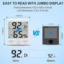 Load image into Gallery viewer, Urageuxy Indoor Outdoor Thermometer Wireless Digital Hygrometer Temperature and Humidity Gauge Monitor with Remote Sensor 4.8 Inches Large Display for Room Greenhouse Garden, White_7079