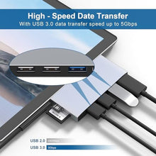 Load image into Gallery viewer, USB 3.0 Surface Pro 6/Pro 5/Pro 4 USB Hub Docking Station 4K HDMI Hub Adapter, SD & TF/Micro SD Memory Card Reader, 4K@30Hz HDMI Port Converter Accessories for Surface Pro 6/5/4, SurfaceProProProHub_148