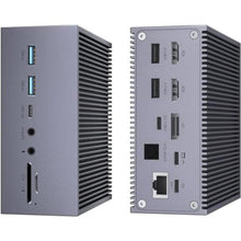 Load image into Gallery viewer, USB C Docking Station, 17 in 1 Universal USB C Dock Triple Display with 4K@60Hz, DP/2*HDMI, 100W PD for Laptop and Tablet (S/PDIF Port,USB-A/C 3.0,RJ45 Ethernet,Audio&Mic,SD/TF), grey_1