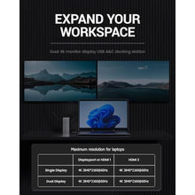 Load image into Gallery viewer, USB C Docking Station, 17 in 1 Universal USB C Dock Triple Display with 4K@60Hz, DP/2*HDMI, 100W PD for Laptop and Tablet (S/PDIF Port,USB-A/C 3.0,RJ45 Ethernet,Audio&Mic,SD/TF), grey_210