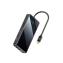 Load image into Gallery viewer, USB C Docking Station, IVIIN Quadruple Display Laptop Docking Station, USB C Hub Dual HDMI Monitor, Displaylink Dock Compatible with MacBook Dell HP Lenovo Surface(87W PD 2HDMI VGA USB3.0 RJ45 SD TF), black_1