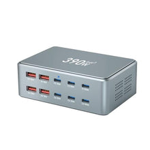 Load image into Gallery viewer, USB C Fast Charger Block 390W 10 Ports usbc Charging Station USB Charger Block Multiple Ports 100W PD GaN Fast Charging Brick hub for iPad iPhone 17 16 15 MacBook Pro/Air Samsung Galaxy, Gray_1