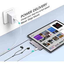 Load image into Gallery viewer, USB C HUB for iPad Pro, Adapter for iPad Air, iPad Pro Hub Docking Station with 4K HDMI,3.5mm Headphone Jack,2 USB3.0 Ports,USB C PD Charging&Data, for iPad mini M4 M2 11 12.9 13 inch Accessories_930