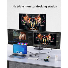 Load image into Gallery viewer, USB-C Laptop Docking Station for Triple Monitor | 7-in-1 Dock with DP 4K@160Hz/8K@30Hz + Dual HDMI 4K@60Hz, 10Gbps USB A/C, 100W PD | Laptop Dock for Windows/Mac, GreyHDMIDisplayPort_6502
