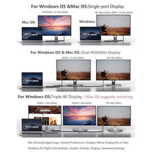 Load image into Gallery viewer, USB-C Laptop Docking Station for Triple Monitor | 7-in-1 Dock with DP 4K@160Hz/8K@30Hz + Dual HDMI 4K@60Hz, 10Gbps USB A/C, 100W PD | Laptop Dock for Windows/Mac, GreyHDMIDisplayPort_6503