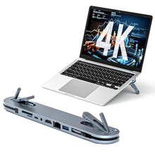 Load image into Gallery viewer, USB C Laptop Docking Station Stand, USB C Hub 7 in 1 Multiport Adapter with 4K HDMI, Gigabit Ethernet, USB A 3.0, PD 100W Charge, Universal Docking Stations for MacBook Pro/Air/Dell/HP/Surface/Lenovo, DarkGrey_1
