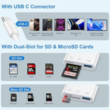 Load image into Gallery viewer, USB C SD Card Reader for Samsung Galaxy A37 A57 A17 A36 A16 5G A35 A15 A25, White_1629