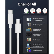 Load image into Gallery viewer, USB C to USB C Cable, 2Pack 60W Fast Charging for iPhone 17 16 Charger Cord, White_1765