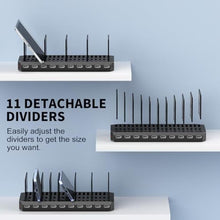 Load image into Gallery viewer, USB Charging Station for Multiple Devices, 10 Port 60W Multiple USB Charger Station with Adjustable Dividers, Fast Charging Station Hub for Hotels, Shops, Schools, Shopping Malls and Travel, Black_1242