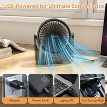 Load image into Gallery viewer, USB Desk Fan, 6 Inch Portable Table Fan, 3-Speed Quiet Personal Fan, Black_1185