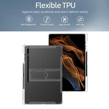 Load image into Gallery viewer, UUcovers Clear Stand Back Case for Samsung Galaxy Tab S9 Tablet 11 inch (2023 Release) (SM-X710/ X716B/ X718U) with S Pen Holder/Kickstand Anti-Fall Transparent Soft TPU Back Shockproof Cover, Clear_7508