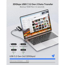 Load image into Gallery viewer, UVOOI 20Gbps Short USB C to USB C Cable 6 inch Right Angle USB C 3.2 Cable, Grey_472
