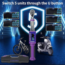 Load image into Gallery viewer, UYECOVE Digital Torque Wrench 3/8 Drive, (3.7-44.2 FT-LB/5-60N.M) 2% High Accuracy Digital Torque Wrench, With Vibration, Buzzer and LED Alert, Purple_303