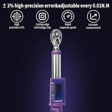 Load image into Gallery viewer, UYECOVE Digital Torque Wrench 3/8 Drive, (3.7-44.2 FT-LB/5-60N.M) 2% High Accuracy Digital Torque Wrench, With Vibration, Buzzer and LED Alert, Purple_304
