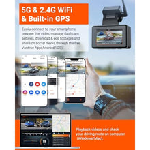 Load image into Gallery viewer, Vantrue E2 Dash Cam Front and Rear, 2.7K Upgrade Rear Cam, Dual STARVIS, 2.7K + 2.7K Dash Camera for Cars, Voice Control, WiFi, GPS, Night Vision, 24H Parking Mode, G-Sensor, 2.45" IPS, Support 512GB, Black_114