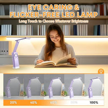 Load image into Gallery viewer, VAVOFO Cute Bunny Desk Lamp, Foldable LED Rechargeable Table Light, Eye-Caring Reading Lamp, 3 Color Modes & Dimmable, for Kids Girls Bedroom Study Dorm RoomPurple_6515